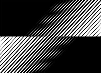 Naklejka premium Striped vector pattern in retro style from oblique white lines on a black background. Modern vector background.