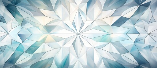 The beautiful white background showcases an abstract geometric pattern creating a mesmerizing kaleidoscope effect in this stunning art illustration known for its intricate texture and desig - obrazy, fototapety, plakaty