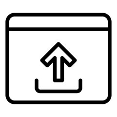 Upload black outline icon