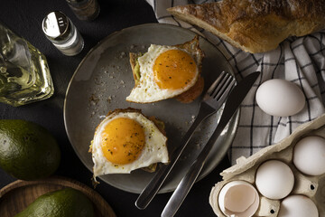 sandwiches with salmon, avocado, egg