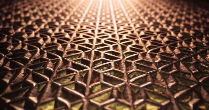 Metal grid pattern structure light reflections