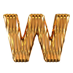 Gold symbol with vertical ribs. letter w