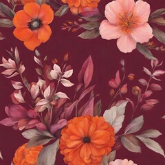 Flowers pink, orange