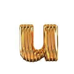 Gold symbol with vertical ribs. letter u