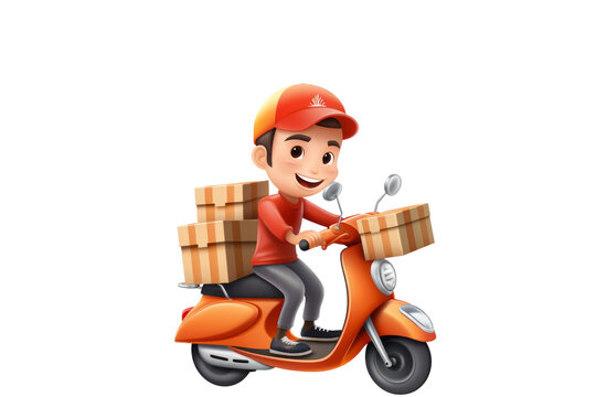 Professional Courier Riding Motorcycle 3D