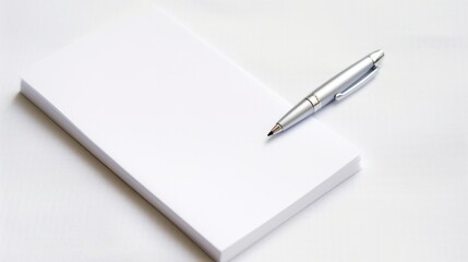 A white notepad with a pen on top, AI