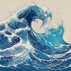 illustration of blue waves