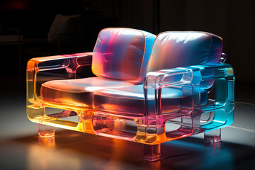 Naklejka premium Furniture slowly morphing into holograms made with AI