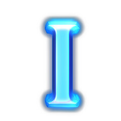 Blue symbol glowing around the edges. letter i