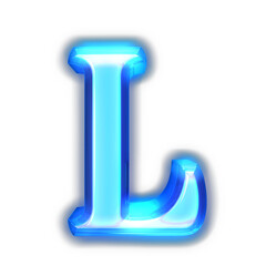 Blue symbol glowing around the edges. letter l