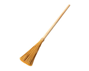 Ecofriendly Broom with stick handle isolated on transparent background, AI