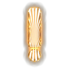 White symbol with ultra thin luminous vertical straps