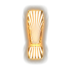 White symbol with ultra thin luminous vertical straps