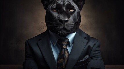portrait of a black leopard