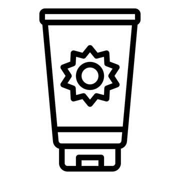 recommend clip art: Sunscreen black outline icon