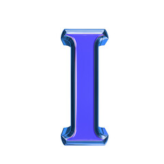 Blue symbol in a blue frame. letter i