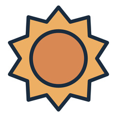 Sun colorful filled line icon