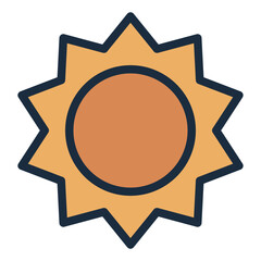 Sun colorful filled line icon