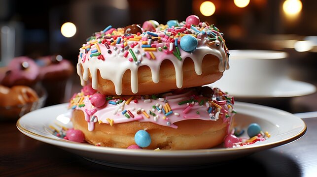 A donuts with sprinkles of paint on it 