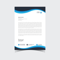 corporate modern letterhead design template with blue black color. creative modern letter head design template for your project. letterhead, letter head, Business letterhead design.