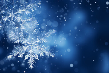 Fototapeta na wymiar Mesmerizing Winter Elegance: Abstract Snowflake Background - Generative AI