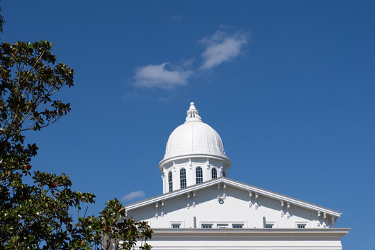 Tuscaloosa, AL - Oct. 18, 2023: White dome of the Bryce Main building on the University of Alabama campus.