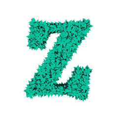 Symbol from menthol leaves. letter z