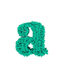 Symbol from menthol leaves. letter a