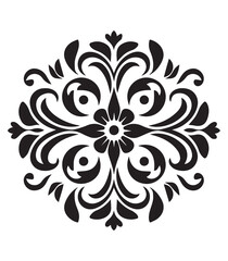 ornament In flower style,eps file,cut file,flower silhouette,