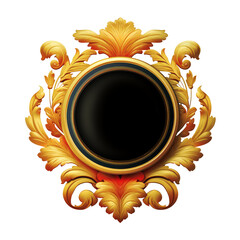 logo noir et doré vierge avec décor floral sur le côté - obrazy, fototapety, plakaty