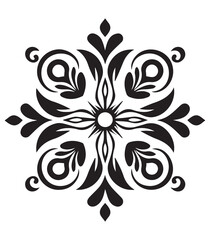 Black and white flower pattern,eps