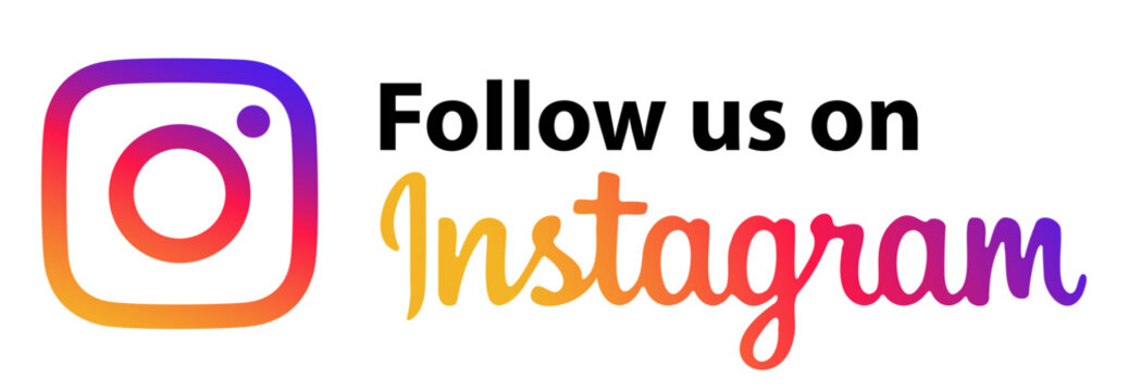 Follow us on Instagram.Instagram icon.Socila media icon.Vector
