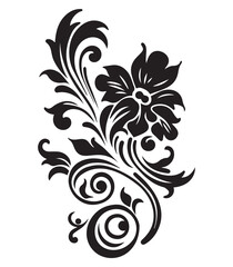 Black and white flower pattern,eps