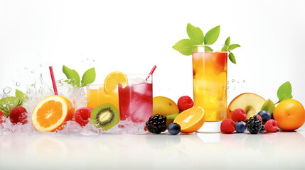A lively banner illustrating fresh smoothies