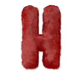 Symbol made of red fur. letter h
