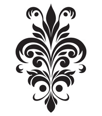 Floral pattern black and white, print ready eps, editable, cricut cut file, flower art