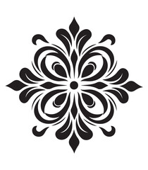 Ornaments Mandala Floral Silhouette  İllüstrasyon,eps, cut file