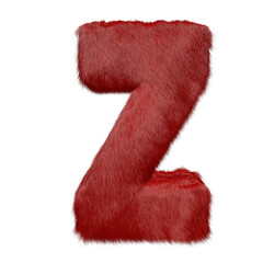 Symbol made of red fur. letter z