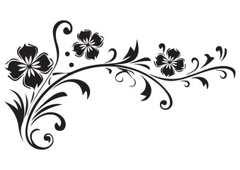Decorative vector floral monogram, floral art, for wall, print ready, editable.