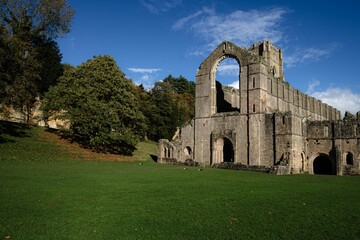 Fountains Abbey in Ripon, North Yorkshire, England