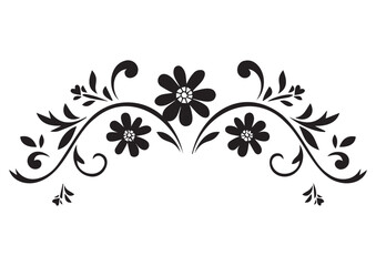 Decorative vector floral monogram, floral art, for wall, print ready, editable.