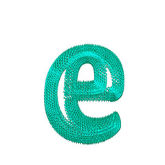 Symbol made of turquoise dollar signs. letter e