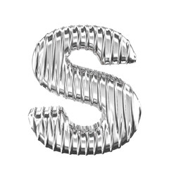 Silver symbol with vertical ribs. letter s