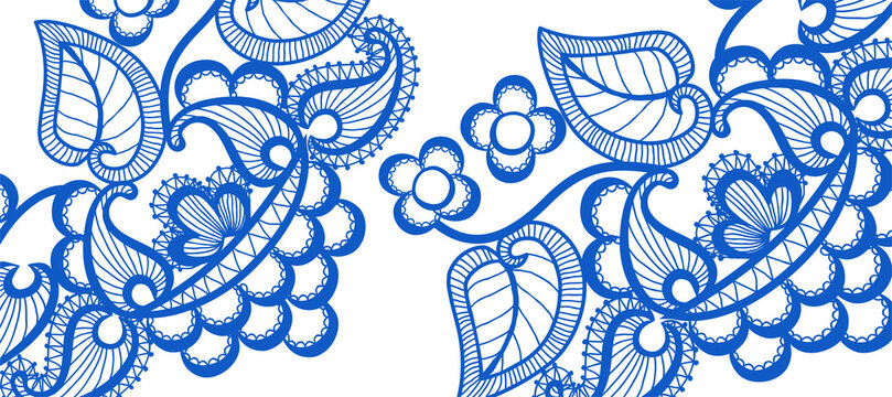 blue Flourish Decorative Abstract background Wallpaper