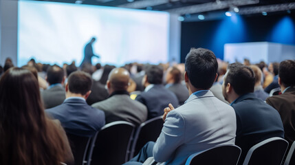 man in audience holding microphone and talking, in the style of dark teal and dark gray, strong use of color, academic precision. a man is giving a talk at a training conference