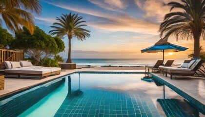 Fototapeta na wymiar a luxury pool with a view 