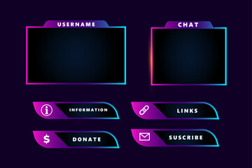 twitch panels pack vector