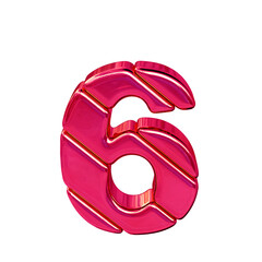 Symbol made of diagonal pink blocks. number 6