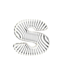 White symbol with ultra thin silver straps. letter s