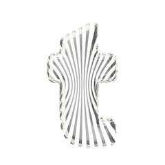 White symbol with ultra thin silver straps. letter t